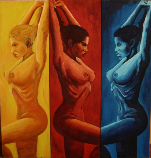 Tres colores Acrílico Tabla Desnudos