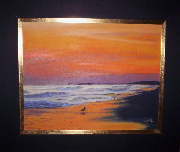 Atardecer en la playa Oil Canvas Marine Painting