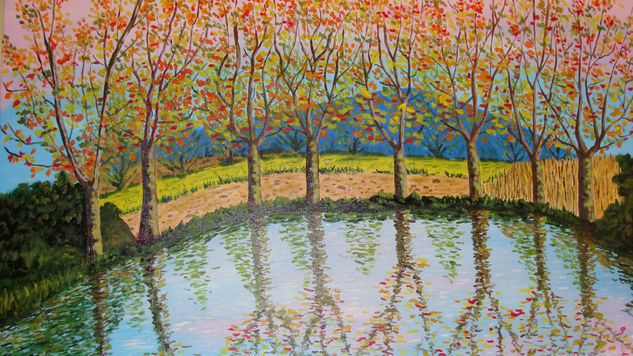 El reflejo del otoño Oil Canvas Landscaping