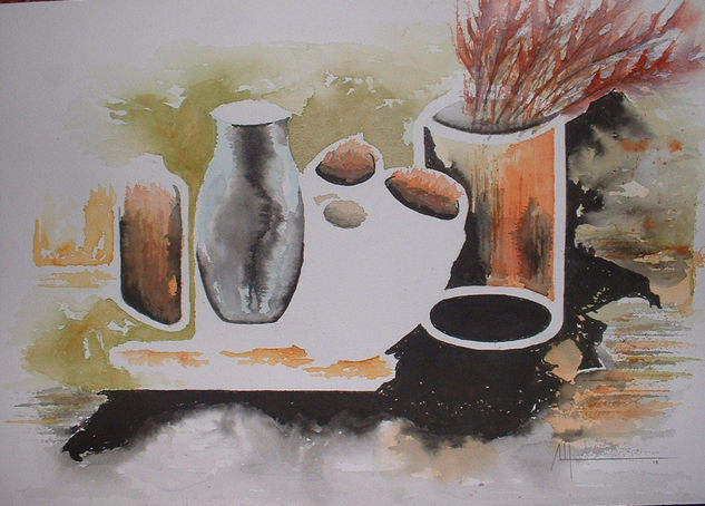 bodegón con flores Watercolour Paper Still Life Paintings