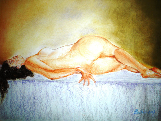 Desnudo Pastel Paper Figure Painting