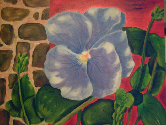 flor azul Oil Canvas Floral Painting