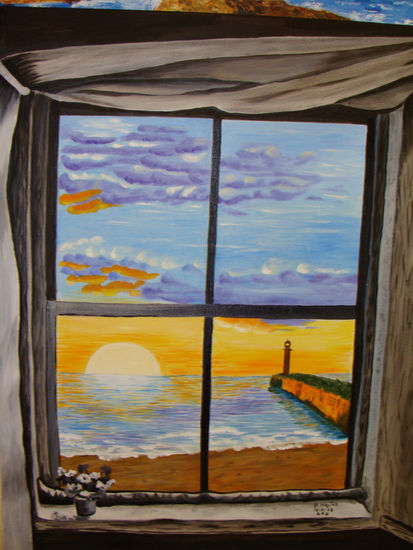 ventana al mar Oil Canvas Landscaping