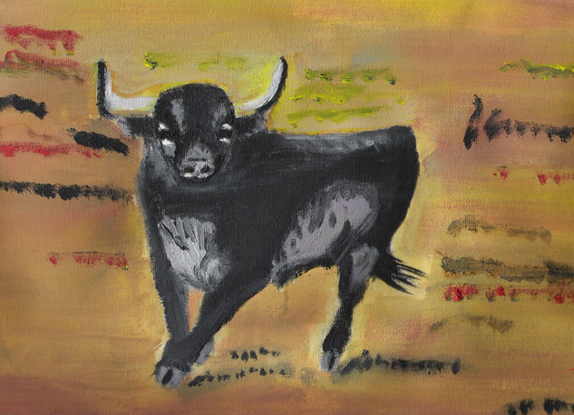 toro Óleo Lienzo Animales