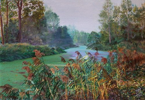 Entre la bruma Oil Canvas Landscaping