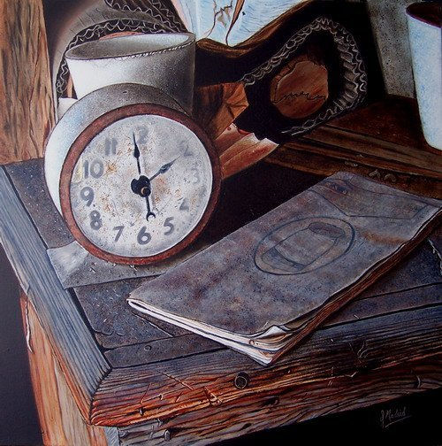 Eran casi las seis. Oil Canvas Still Life Paintings