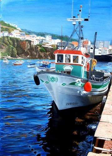 Estrella verde Oil Canvas Marine Painting