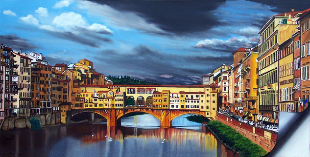 Florencia pasando página Oil Canvas Marine Painting