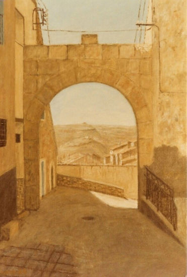 alacon (teruel) "el arco" Oil Canvas Landscaping