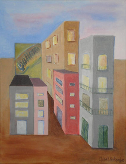 Ciudad imaginada Acrylic Canvas Landscaping