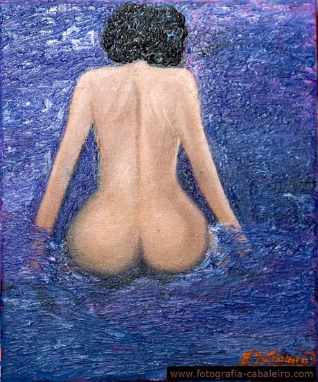 Mujer de agua Óleo Lienzo Desnudos