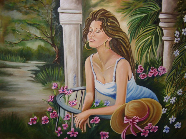 leire en el jardin