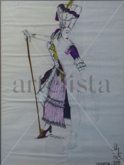 serie trajes FRANCIA I Pastel Papel Figura