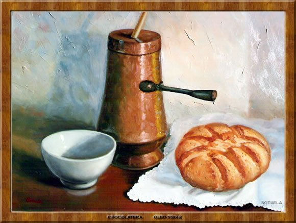 Chocolatera Oil Canvas Still Life Paintings