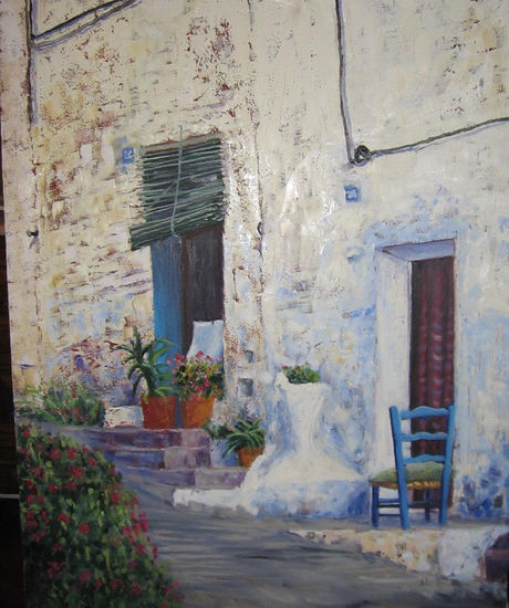 paseo por mojacar Oil Canvas Landscaping