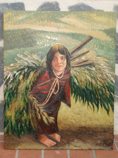 infancia robada Oil Canvas Figure Painting