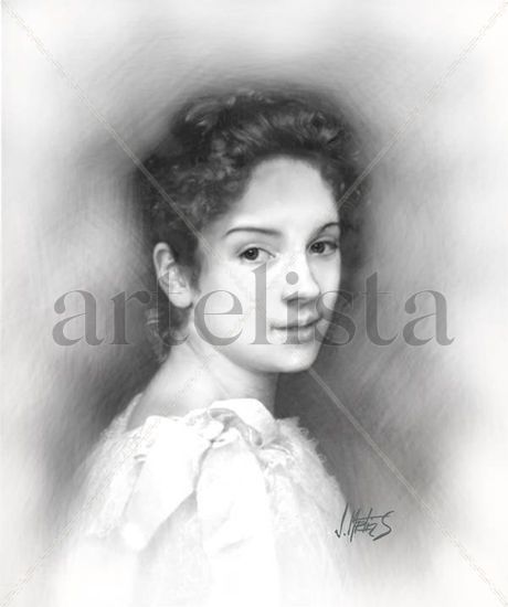 Retratos al carboncillo Pencil (Black) Paper Portrait