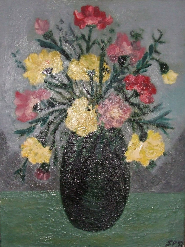 Jarron clasico,  óleo 27x35. Vendido.