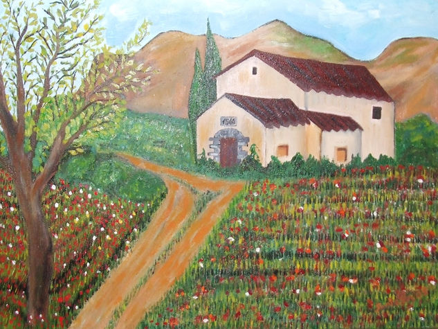 Masia de campo, óleo 46x34. Vendido. Oil Canvas Landscaping