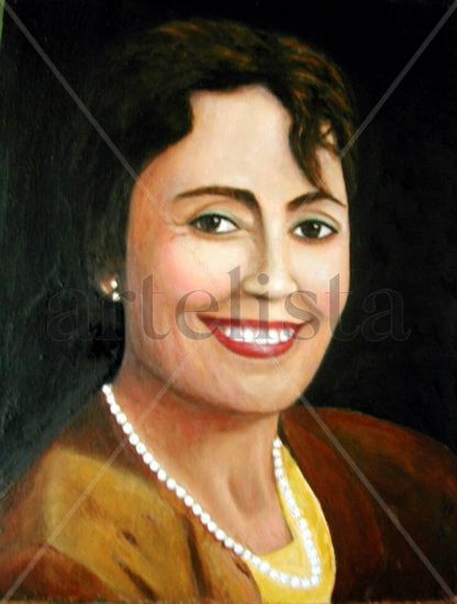 Charo Oil Panel Portrait