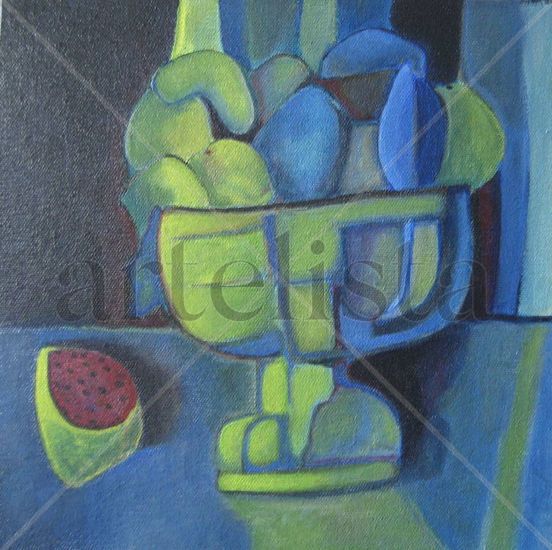 Frutas en copa Acrylic Canvas Still Life Paintings