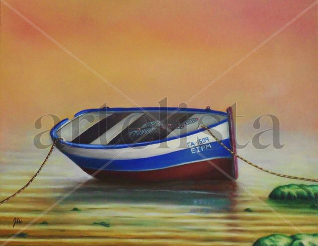 Barca Oil Panel Marine Painting