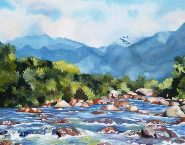 Rio Badillo         "Badillo River" Oil Canvas Landscaping