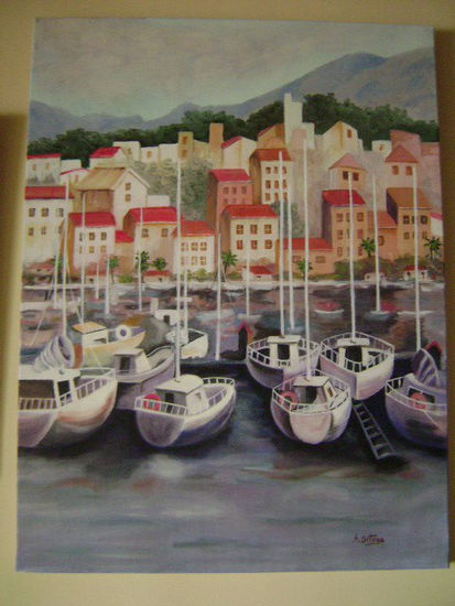 Barcos Oil Canvas Marine Painting