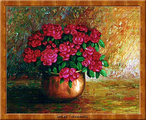 Azalea Oil Canvas Floral Painting