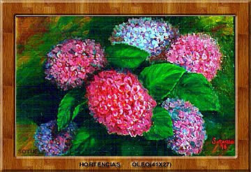 Hortensias Oil Canvas Floral Painting