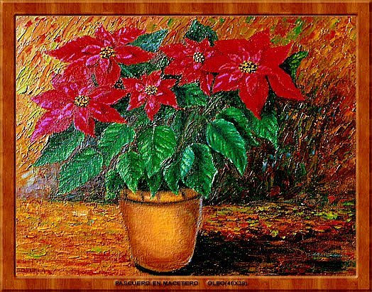 Pascuero en maceta Óleo Lienzo Floral