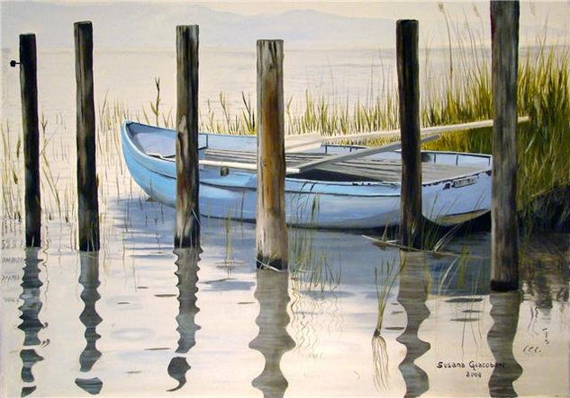 Quietud Oil Canvas Marine Painting