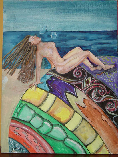 LA CHICA Y LA BURBUJA Watercolour Card