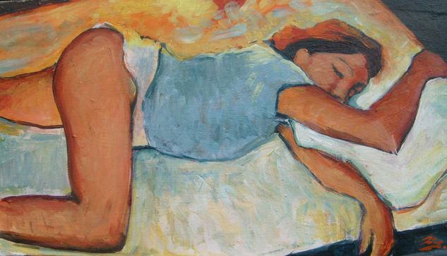 "pili durmiendo" Oil Canvas Nude Paintings