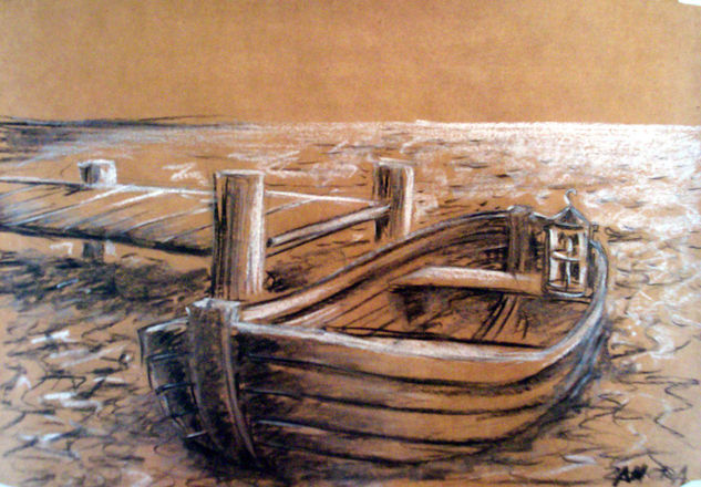 la barca de caronte Mixed Media