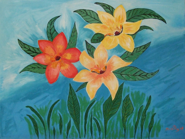 Flores exoticas, óleo 50x60. Año 2008.