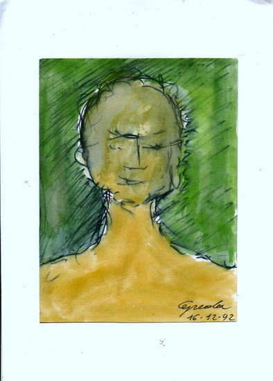 MUDRA FACIAL ,1992 Media Mixta Papel Figura