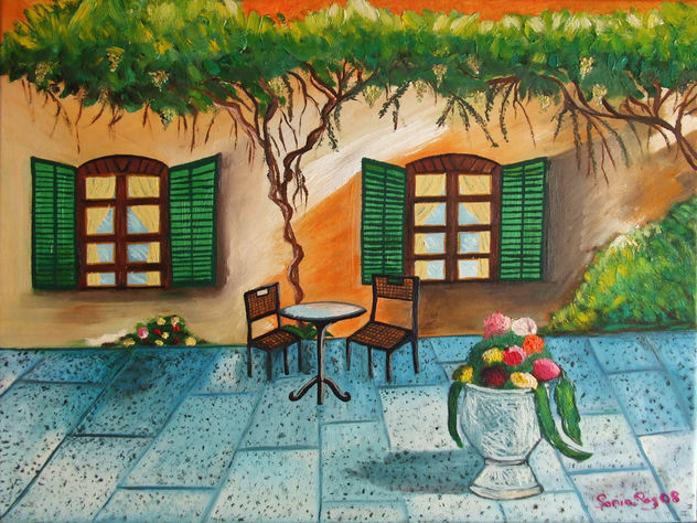 Patio andaluz,  óleo 45x50. Año 2008.