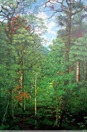 selva en extincion Oil Canvas Landscaping