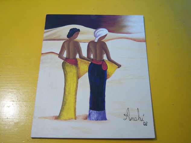 dialogo Oil Canvas Figure Painting