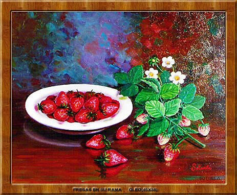 Fresas en su rama Oil Canvas Still Life Paintings