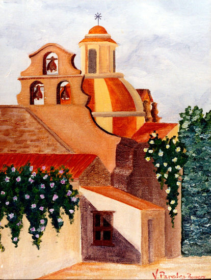 La capilla de tres campanas Oil Canvas Landscaping