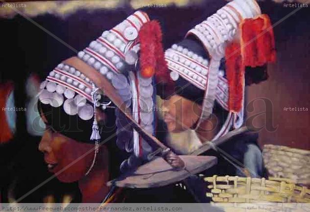 Mujeres Lahu Oil Canvas Landscaping