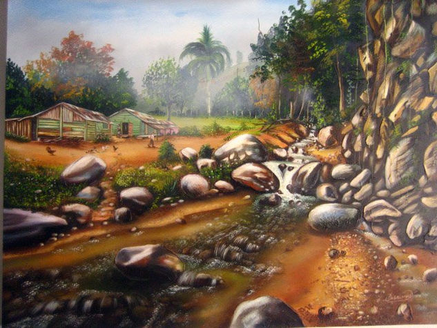 arroyo de mi tierra Oil Canvas Landscaping