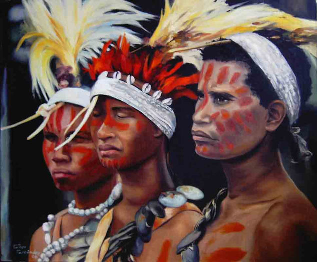 Indigenas Oil Canvas Figure Painting