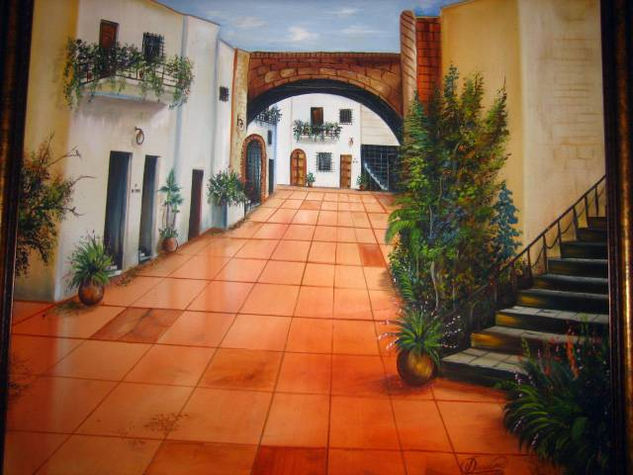 colonial de mi pueblo Oil Canvas Landscaping