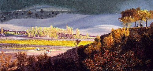 Mirador de otoño Oil Canvas Landscaping