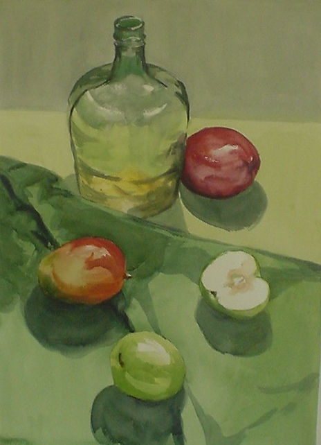 Manzanas con botella