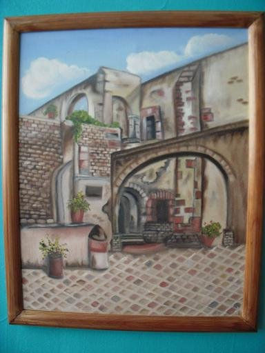 callejon Oil Canvas Landscaping