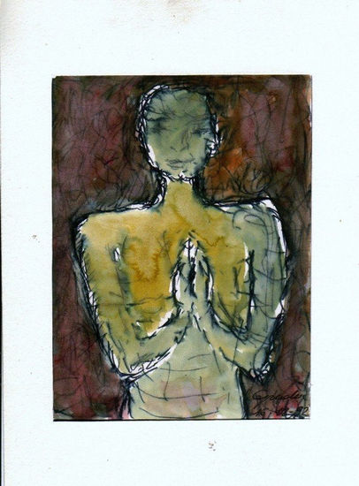 MUDRA,1992 Mixed media Paper Figure Painting